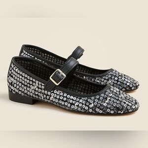 J.CREW SEQUIN MARYJANE BALLET FLAT SIZE 8